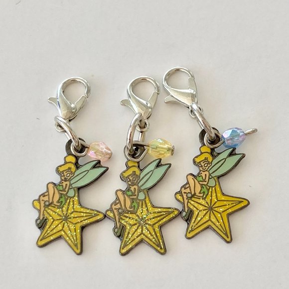 Vintage Disney Tinker Bell Tinkerbell Charm Disneyana Fairy Crystal bead Enamel - Picture 2 of 7